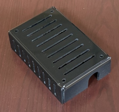 Custom bent black polycarbonate enclosure component panels fabricated by PECOT