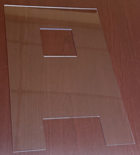 CNC cut flat polycarbonate panel fabricated by PECOT